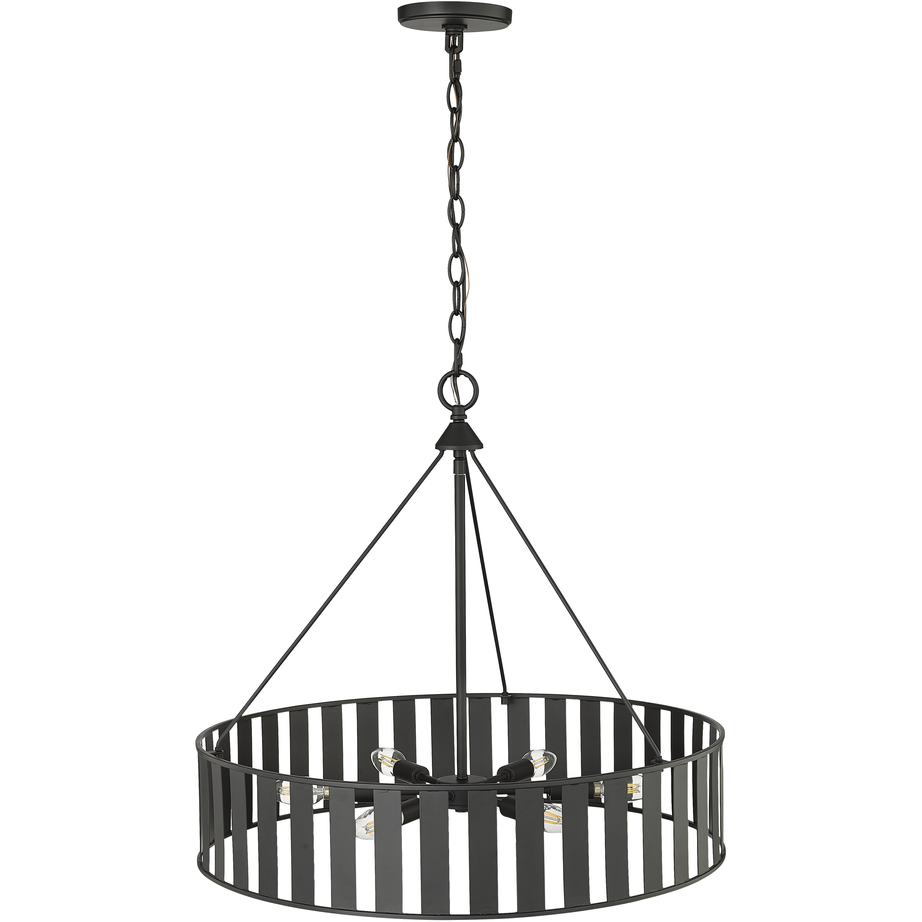 Stella 6 Light 24 inch Matte Black Chandelier Ceiling Light